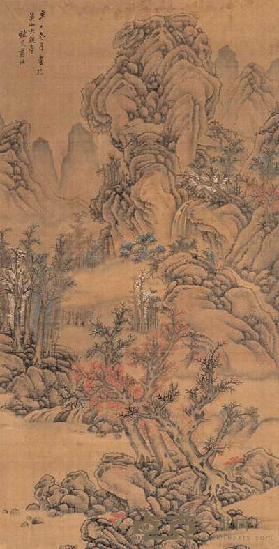 蓝瑛（款） 1641年作 山水 立轴 164×83cm
